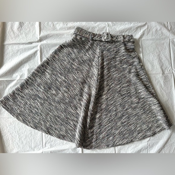 WORTHINGTON BOUCLE TEXTURE MIDI SKIRT Size 6 Womens Belted 30" Waist Nubby Tweed - Picture 4 of 8